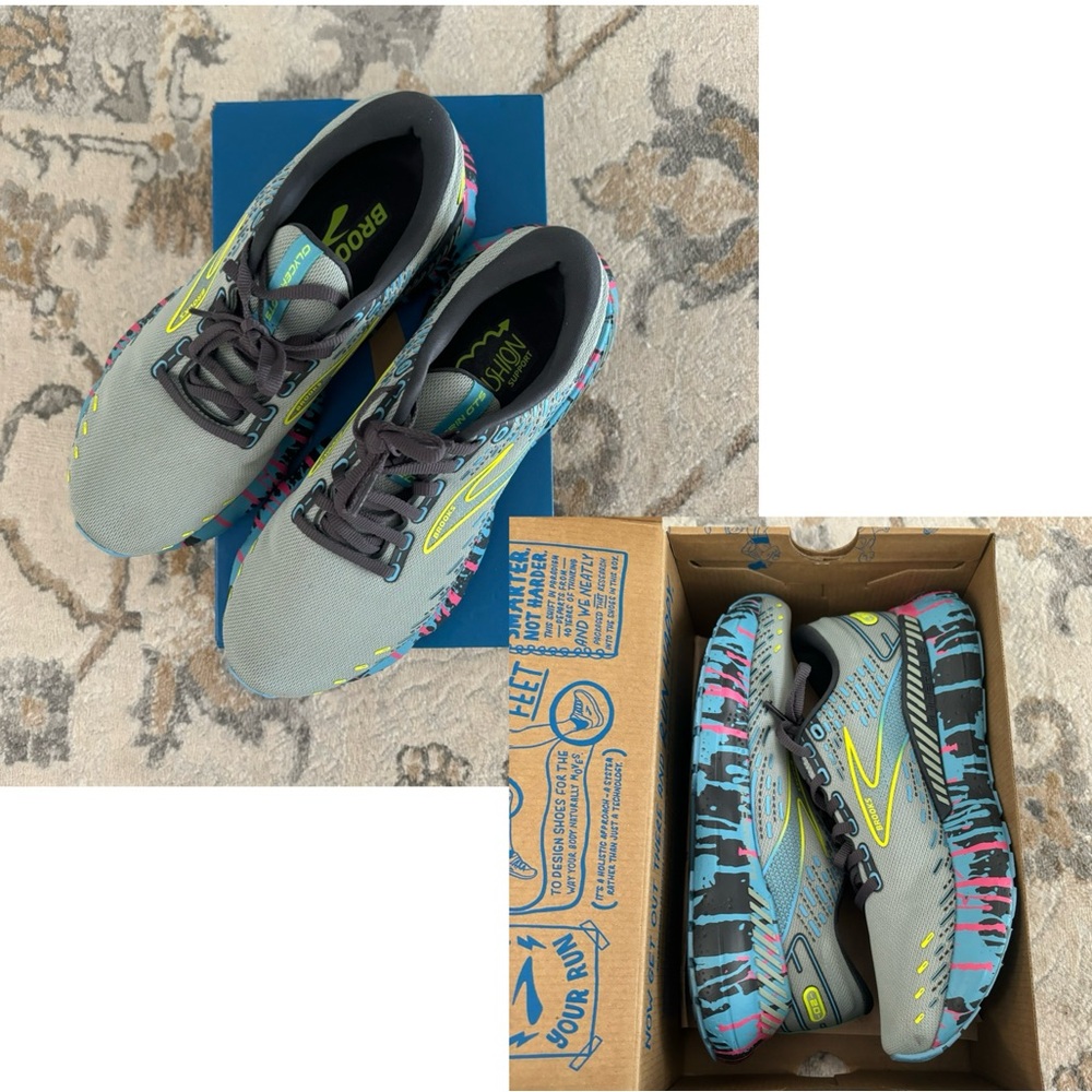 Brooks Glycerin GTS 20 Size 7.5 Running Shoes Jadeite/Alaskan Blue/Ebony